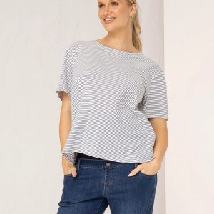 Essential Maternity/Nursing Cotton Tee in Stripe