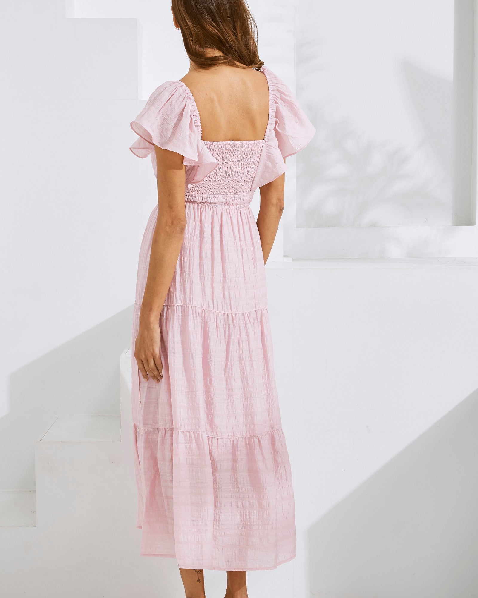 Lila Baby Shower Maternity Dress in Candy Pink - Image 3