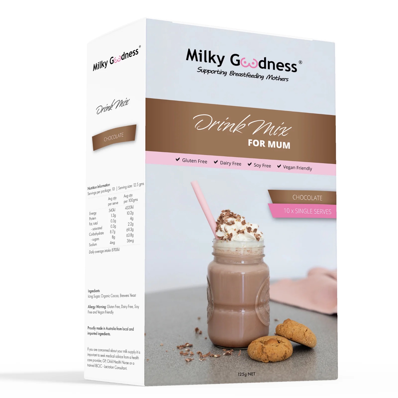 Milky Goodness Chocolate Lactation Drink Mix | 10 Single Serves