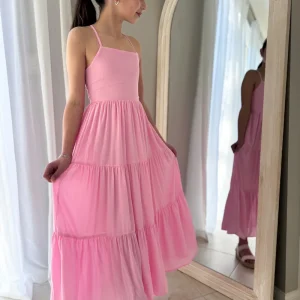 A Little Lacey - Clara Chiffon Girls Maxi Dress Pink