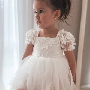 A Little Lacey - Lila White Embroidered Baby Dress
