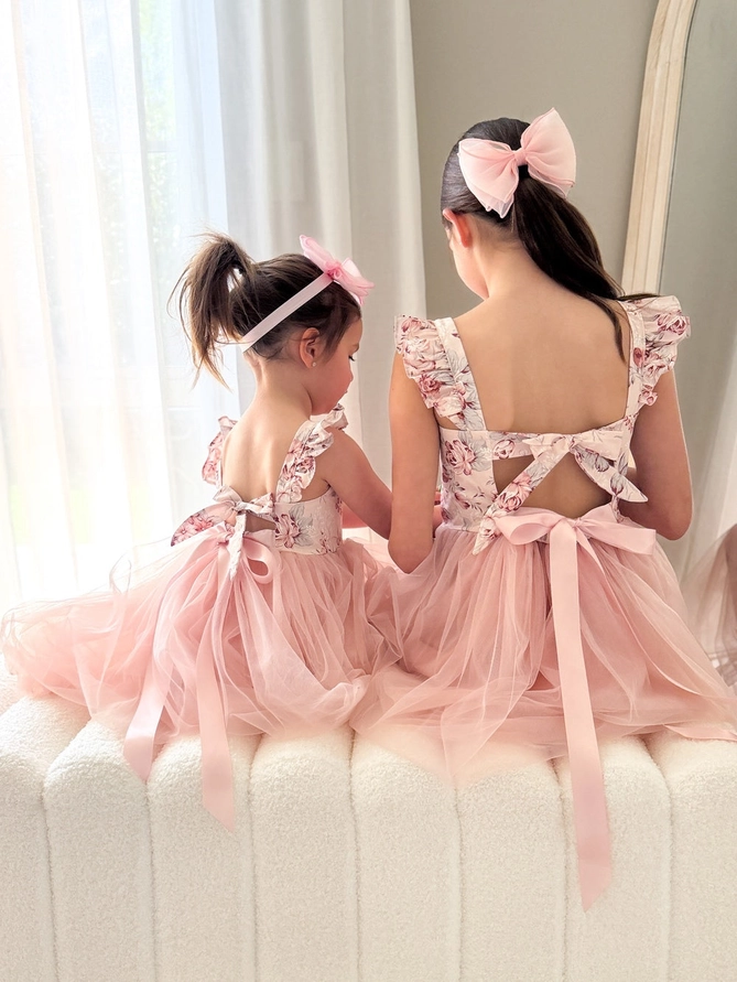 A Little Lacey - Audrey Rose Girls Tulle Dress - Nectar - Image 5