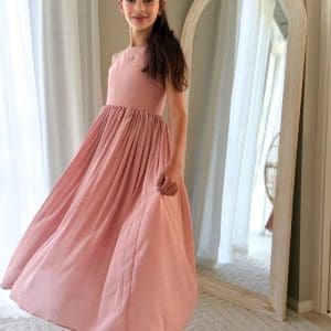 A Little Lacey - Sofia Dusty Pink French Chiffon Dress