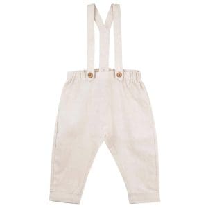 Finley Linen Suspender Pants - Sand