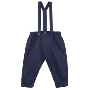 Finley Linen Suspender Pants - Navy