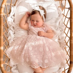 A Little Lacey Isla Rose Light Pink Baby Dress