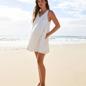 Eloise Twill Mini Dress (White)