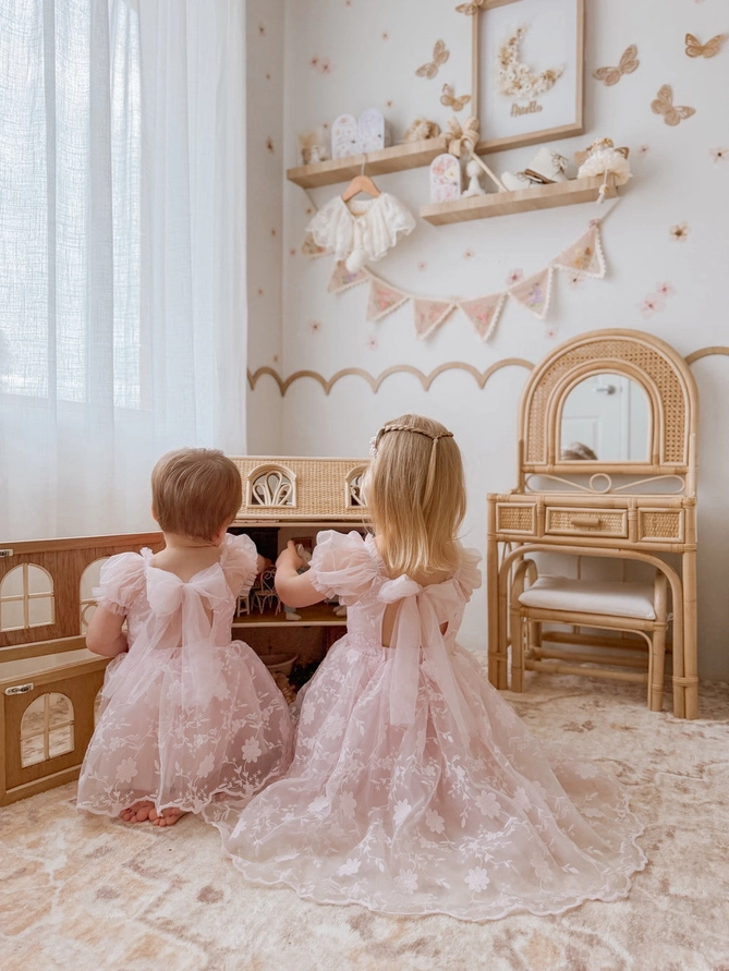A Little Lacey Isla Rose Light Pink Baby Dress - Image 3