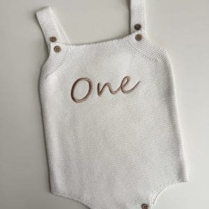'ONE' Single Romper - Milk