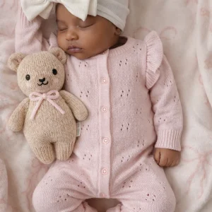 Long Pointelle Flutter Romper | Baby Pink