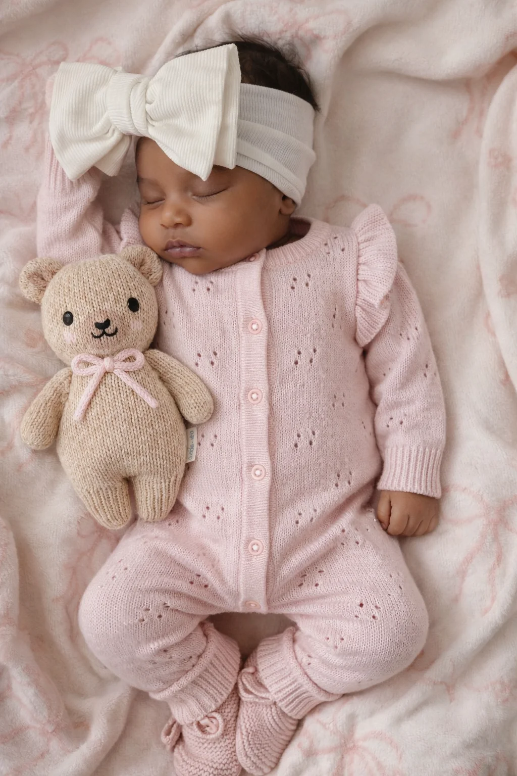 Long Pointelle Flutter Romper | Baby Pink