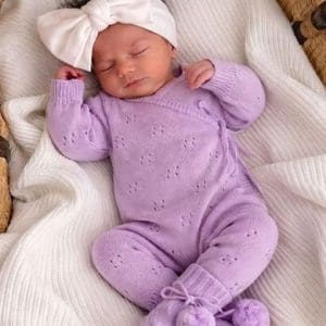Petite & Co - Pointelle Long Romper | Orchid