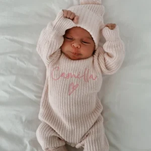 Long Ribbed Romper | Baby Pink