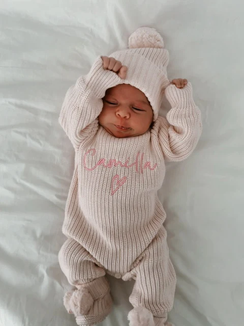 Long Ribbed Romper | Baby Pink